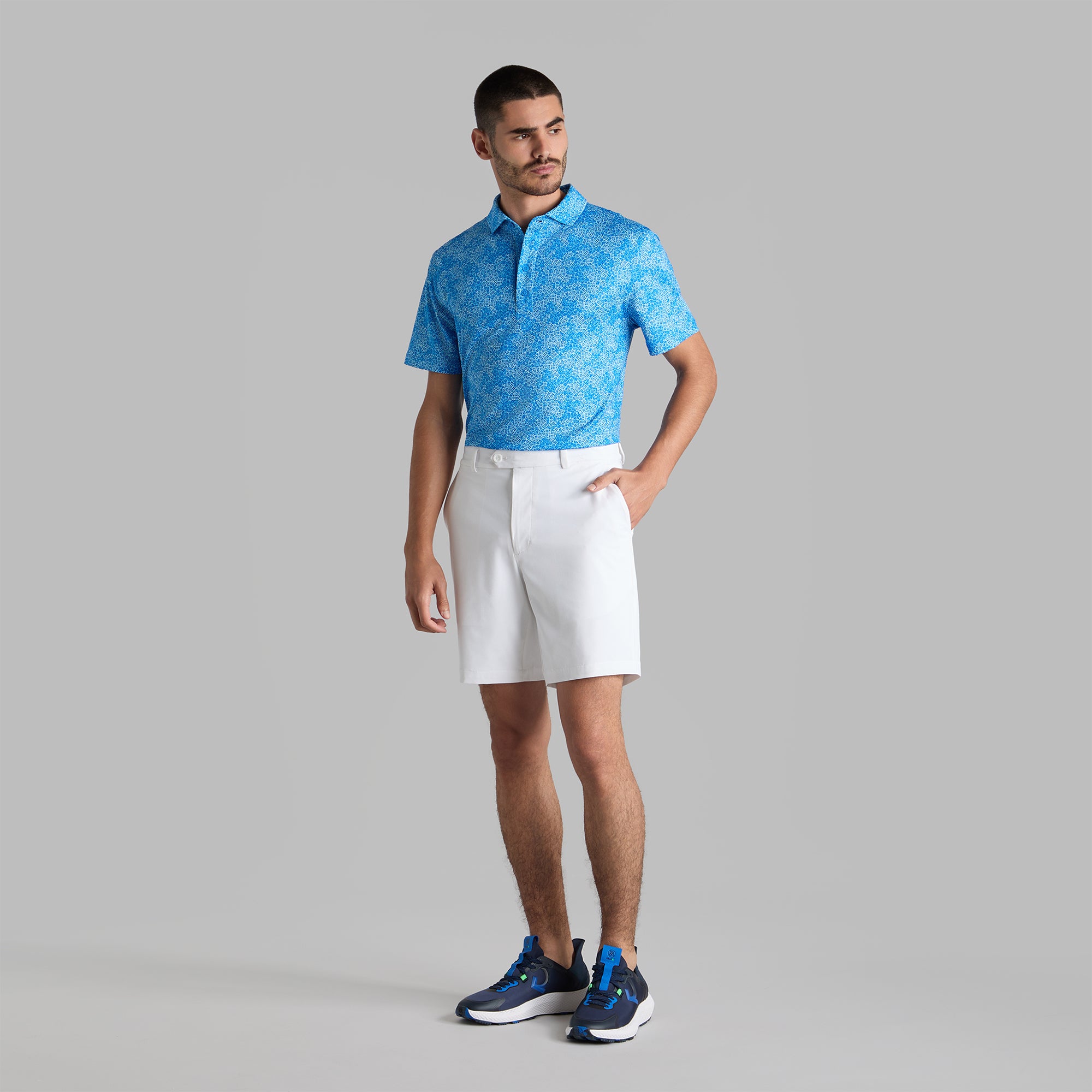 G/FORE Hydrangea Tech Jersey Mens Golf Polo Lisbon
